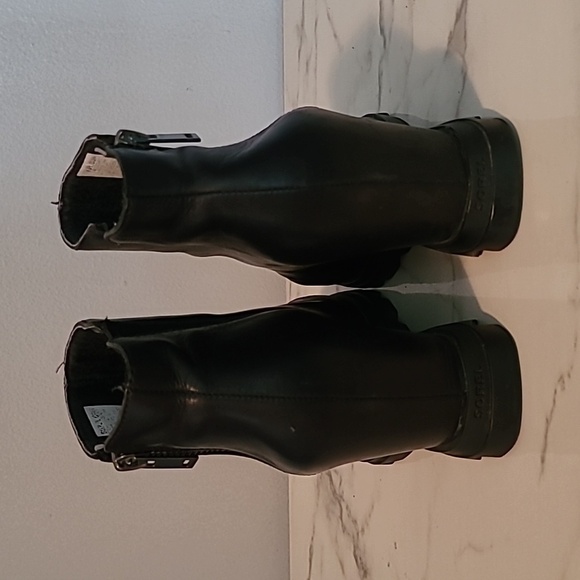 Sorel Joan Of Arctic III Black Leather Zip Boots Chucky Soles 8.5 Waterproof - Picture 7 of 15